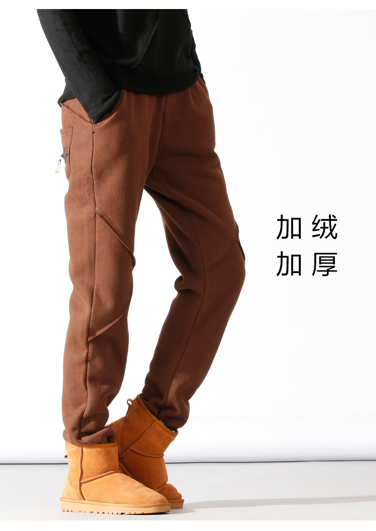 Huangsen 2018 mẫu mùa đông cộng với nhung dày khâu quần cotton giản dị quần nữ harem quần lông cừu hoang quần dài nữ