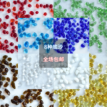 Colorful glass bead fish tank vase decorated with small pebble multi-meat paved surface water ethnic group view bottom sand make-up brush barrel used with beads