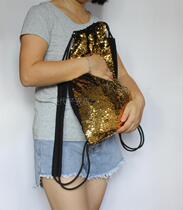  BaoMan E new bright flap drawstring backpack canvas bundle pocket yoga bag sports cycling outing bag