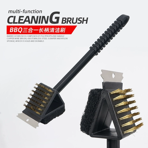 Щетка для барбекю Длинные барбекю вправо -Заклинание проводной щетки для барбекю для очистки щетки мультиразовая чистящая чистящая кисточка