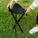 NOBANA Открытая телескопическая складка с тремя выброшенными тал -оллетными алюминиевыми сплавами Портативный маза -стула для лагеря Три -стул Три -стул