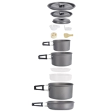 Посторонняя посуда на открытом воздухе 3-4 человека установили портативные кулинарные посуды для барбекю для пикника.