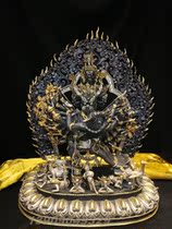 Nepals handmade Tibetan tantric red copper gilt gold gilt silver one foot five major vide Image boutique craftsmanship