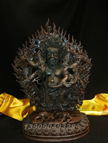Nepal handmade tantric Buddha statue 38cm boutique all copper craftsmanship six-arm mahagara statue
