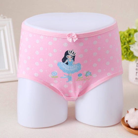 Girls' underwear, girls' pure cotton triangular physiological pants, leak-proof, big aunt, big boy, middle school student, menstrual period sanitary pants