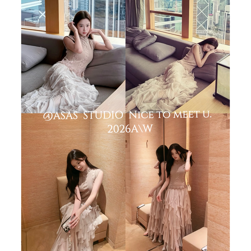 【Nt Benchmark】2026 Spring Knitted Hand-Crocheted Floral Patchwork Ruffle Dress, a Stunningly Beautiful Long Dress 【Nt Benchmark】2026 Spring Knitted Hand-Crocheted Floral Patchwork Ruffle Dress, a Stunningly Beautiful Long Dress