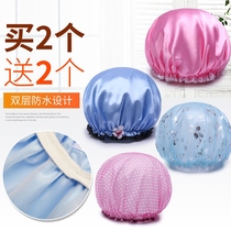 Buy 2 get 2 shower caps Waterproof adult female long hair bath kitchen oil-proof toddler children children thickened cute shower caps