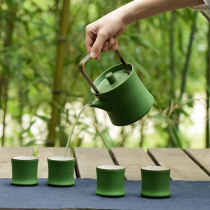 Jin Hong ceramic Gongfu tea with beam teapot A pot of six cups Set of green Bamboo Teacups Japanese tea gift box