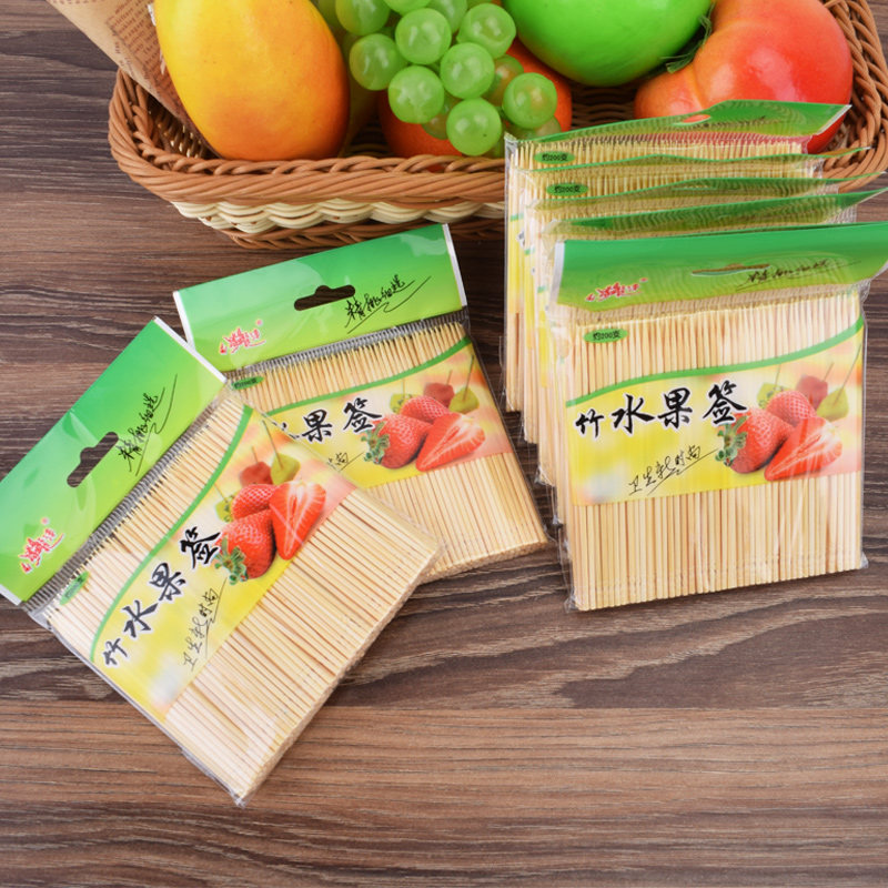 Bar KTV Fruit Fork Fruit Fiddle Sign Disposable Wooden Bamboo Creative Fruit Hack Household Fruit Sign 10cm