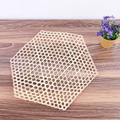 Small bamboo net hand-woven bamboo bamboo net mat anti-stick pot bamboo plate hexagonal steamer bamboo mat fried
