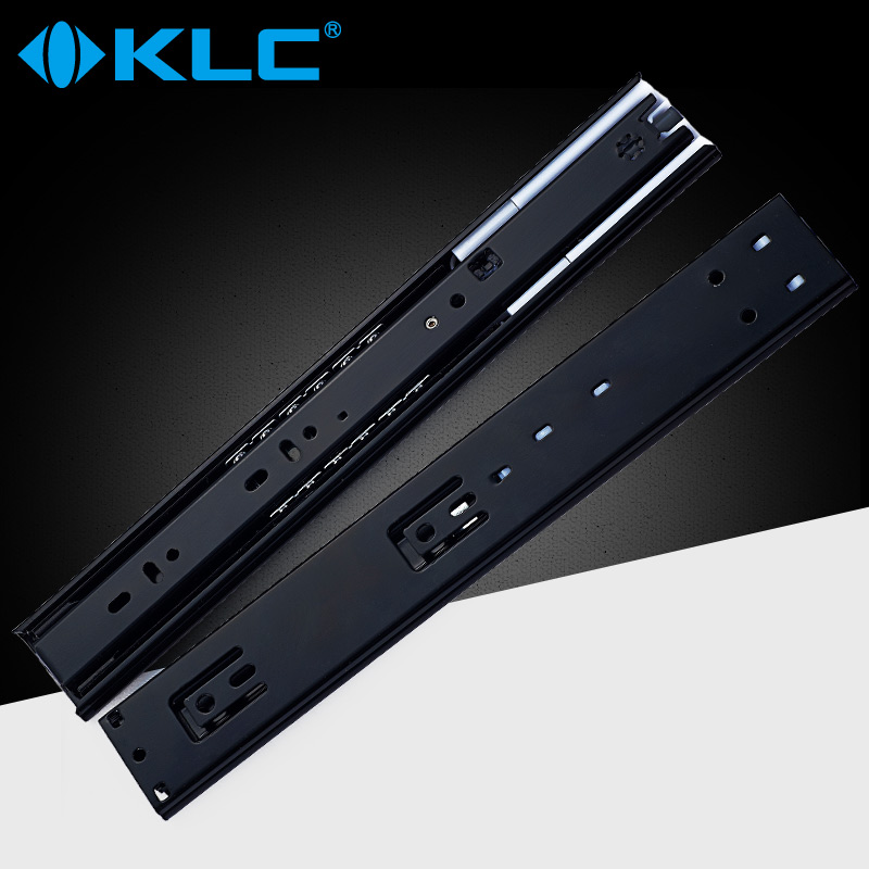 KLC 抽屜軌道液壓阻尼三節軌 靜音緩沖衣櫥滾珠滑軌