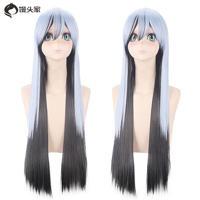 taobao agent 馒头家 COSPLAY Fal The Sun Snow Grandson Sun Snow Girl long straight hair black blue mixed color wig