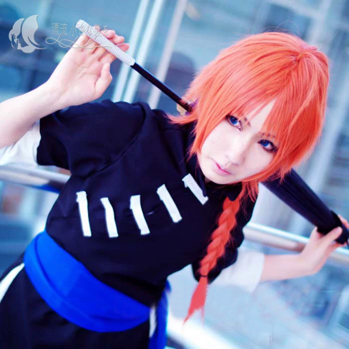 cosplay tóc giả Gintama đêm thỏ thần quyền lực đêm thỏ bộ lạc màu cam hình dạng túi bím tóc giả cos - Cosplay