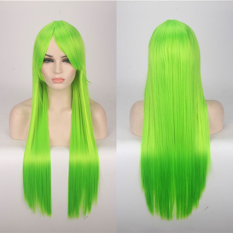 Sán đầu nhà cosplay tóc giả 80cm dài thẳng tóc giả nữ phim hoạt hình tóc giả cos hàng ngày giả tóc đồ ngủ cosplay học sinh