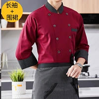 Красный лонгслив, фартук