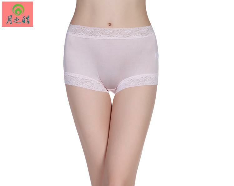 Quần lót lụa Yameiqiao, lụa tốt, đồ lót nữ, quần short nữ - eo cao, góc phẳng nhỏ + quần short eo cao quần lót cạp cao