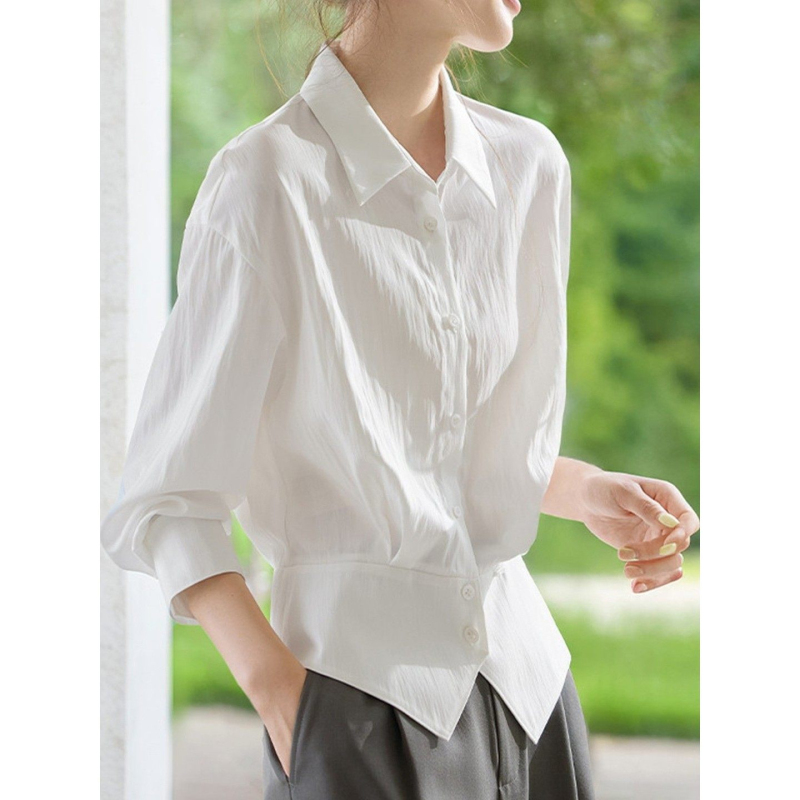 Authentic Amash Women's Clothing 2026 Early Spring New French-Style Elegant Waist-Cinching Blouse, Super Pretty Long-Sleeved Shirt Top Authentic Amash Women's Clothing 2026 Early Spring New French-Style Elegant Waist-Cinching Blouse, Super Pretty Long-Sleeved Shirt Top
