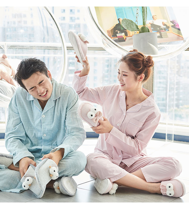 Nữ mùa đông trong nhà bông nhà dép chống trượt vài phim hoạt hình nặng đáy ngôi nhà ấm áp một cách cẩn thận không bao gồm giày mùa đông - Trang chủ dép vệ sinh