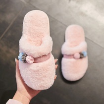 Cotton slippers womens autumn and winter indoor cute Baotou home non-slip home home couple cute student bedroom
