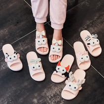 Bathroom slippers female summer home cute home couple plastic bath non-slip male thick soled shower shoes