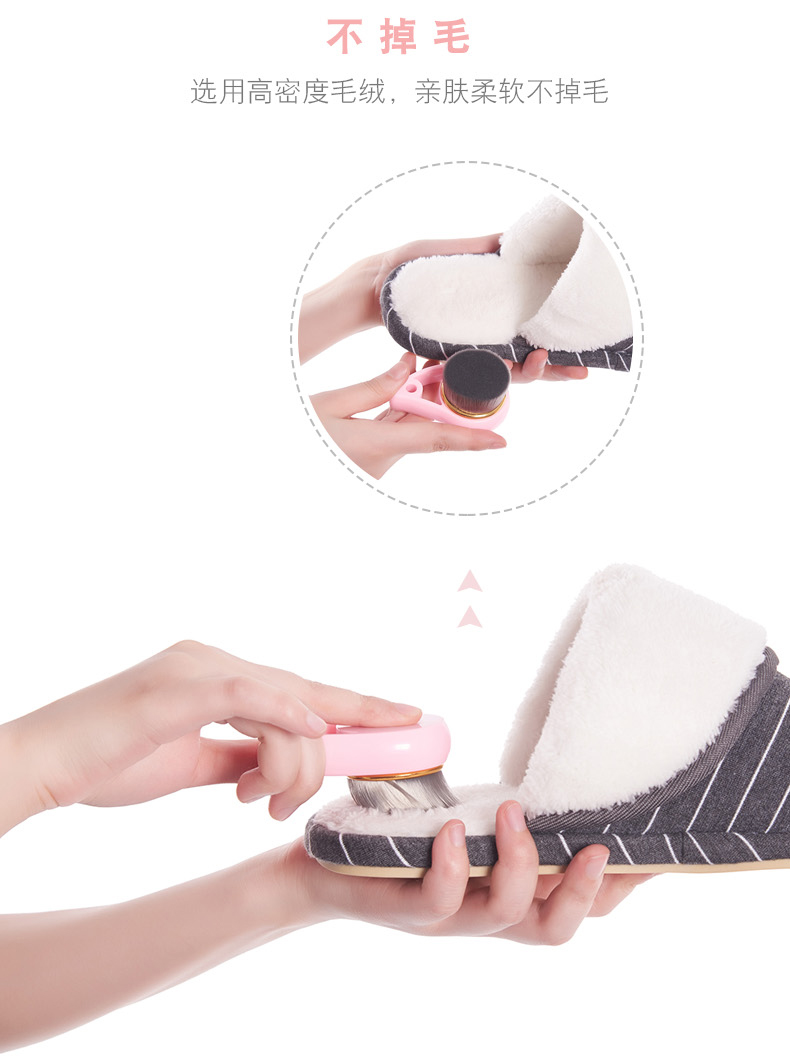 Dudu City Cotton Dép nam Mùa đông trong nhà Chống trượt Dày Foundation Trang chủ Ấm không thấm nước mềm Foundation Home Fur Dép dép đi trong nhà tắm