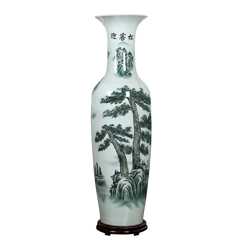 Jingdezhen ceramics of large blue and white porcelain vase, flower arrangement of Chinese style living room office decoration place hotel