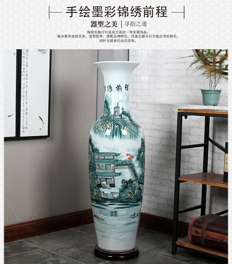 Jingdezhen ceramics of large vases, hand - made of blue and white porcelain hotel opening gifts sitting room adornment is placed