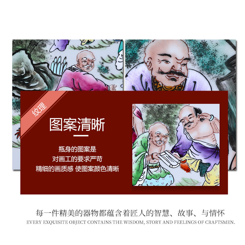 Jingdezhen ceramics rich ancient frame table wine of TV ark, office furnishing articles home decoration plate hanging dish round plate