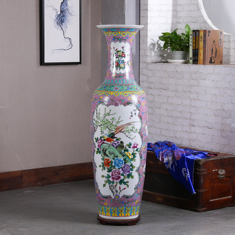 Jingdezhen ceramics to heavy ground vase archaize pastel hand - made sitting room hotel opening gifts flower arranging furnishing articles