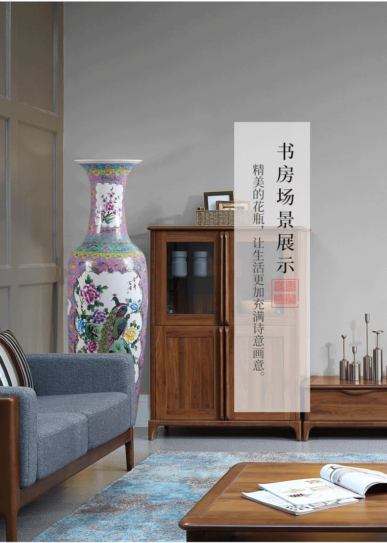 Jingdezhen ceramics to heavy ground vase archaize pastel hand - made sitting room hotel opening gifts flower arranging furnishing articles