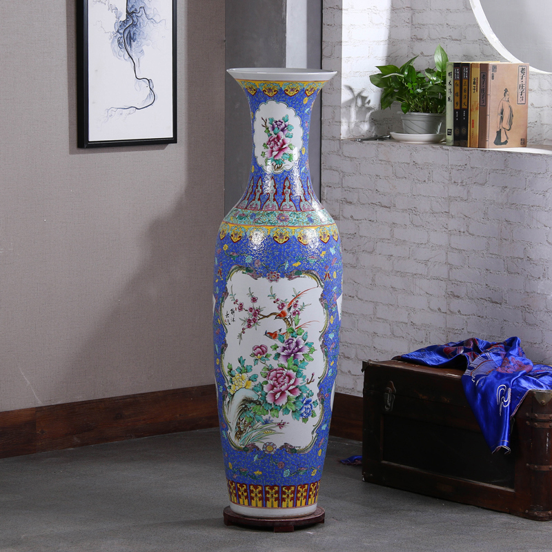 Jingdezhen ceramics to heavy ground vase archaize pastel hand - made sitting room hotel opening gifts flower arranging furnishing articles
