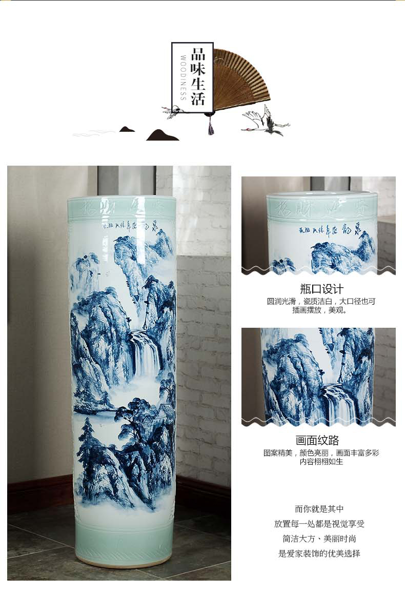 Jingdezhen porcelain ceramics quiver of large vase decoration to the hotel open living room TV cabinet study furnishing articles