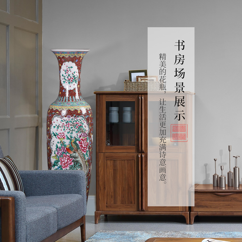 Jingdezhen ceramics of large vase archaize pastel hand - made hotel opening gifts sitting room office furnishing articles