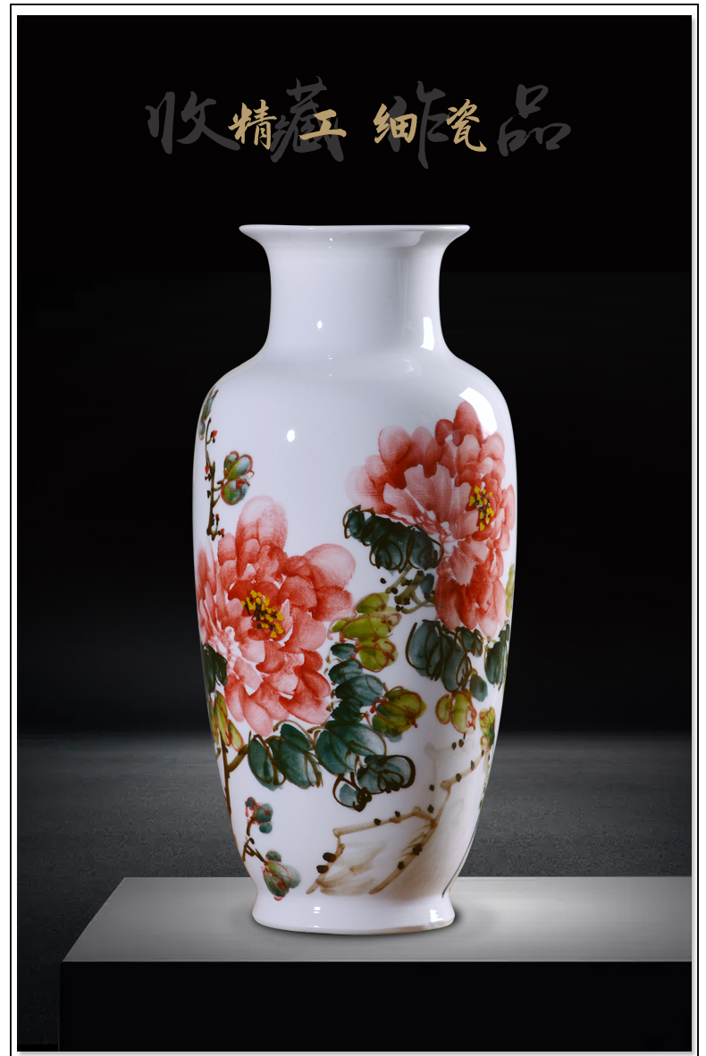 Jingdezhen hand painting ceramic vases, flower arrangement sitting room place new TV ark, rich ancient frame of Chinese style household ornaments