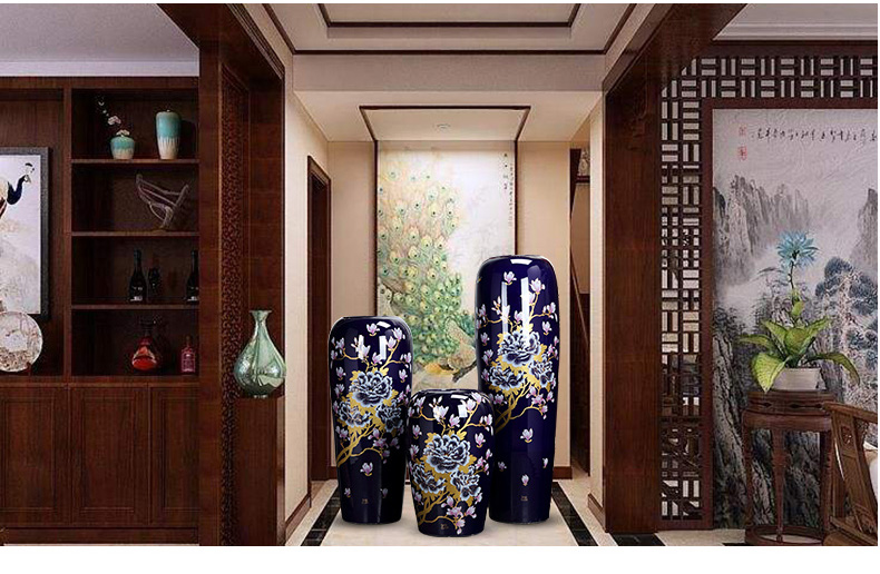 Jingdezhen ceramics 3 sets of large red vase I household housewarming gift sitting room adornment is placed