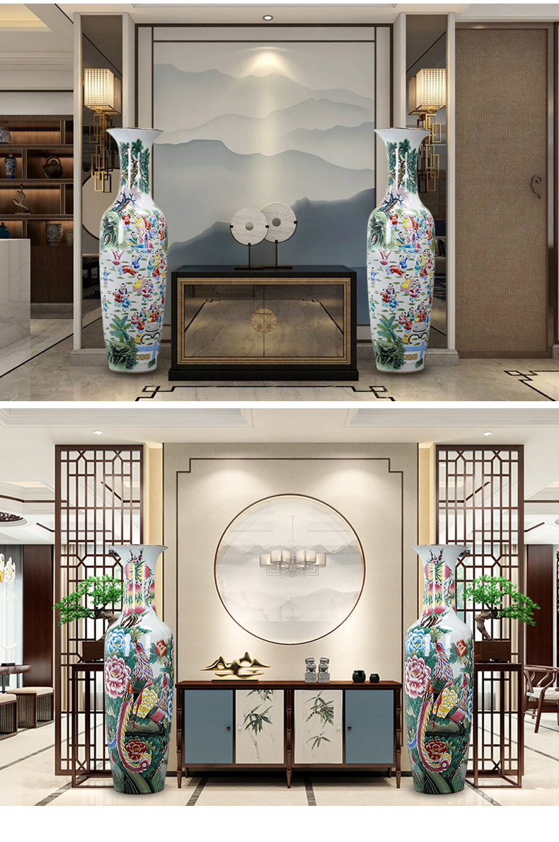 Jingdezhen ceramics hand - made hotel opening Chinese flower arranging office sitting room adornment of large vase furnishing articles