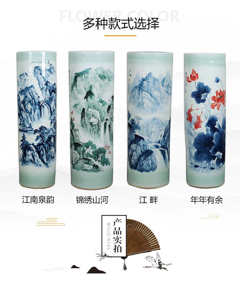 Jingdezhen porcelain ceramics quiver of large vase decoration to the hotel open living room TV cabinet study furnishing articles