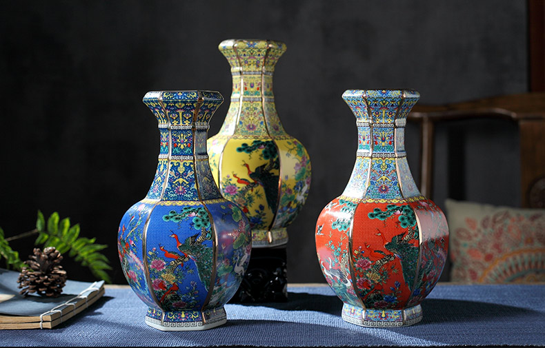 Jingdezhen ceramics vase furnishing articles of Chinese flower arranging office sitting room wine rich ancient frame TV ark, adornment