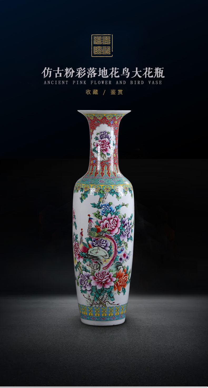 Jingdezhen ceramics to heavy ground vase archaize pastel hand - made sitting room hotel opening gifts flower arranging furnishing articles