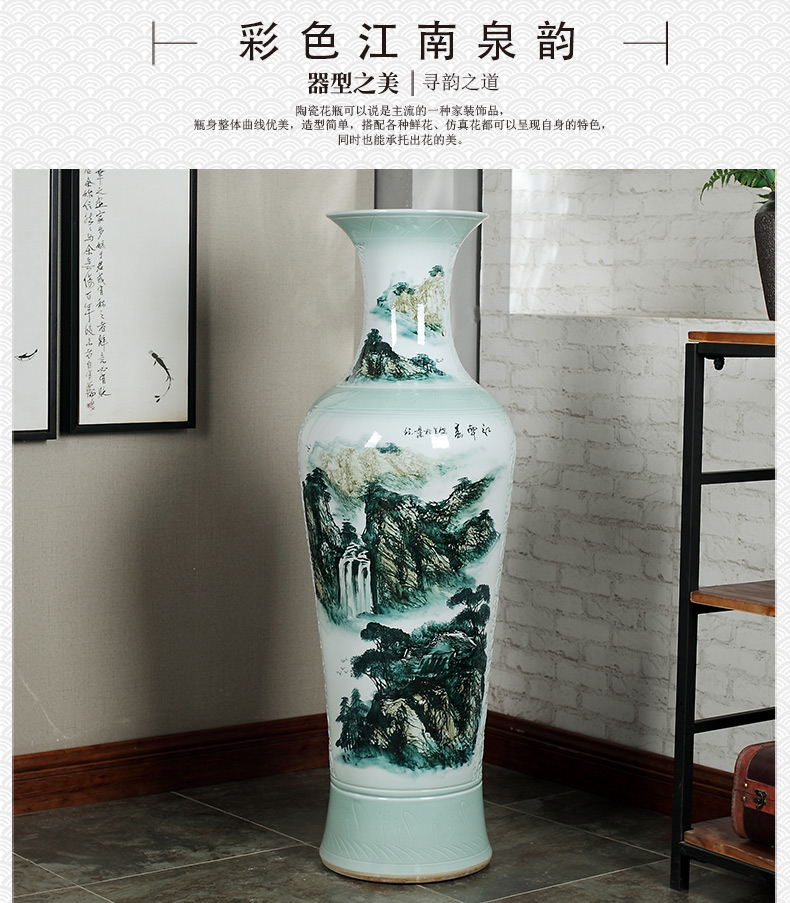 Jingdezhen ceramics of large vases, antique hand - made carving peony hotel opening sitting room adornment is placed