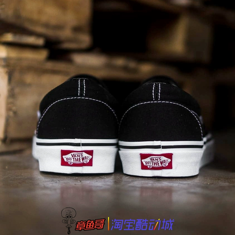 Bạch tuộc anh em VANS SLIP ON Quạt đen trắng cổ điển thấp và giày lười nam VN-0EYEBLK - Plimsolls giày sport nam