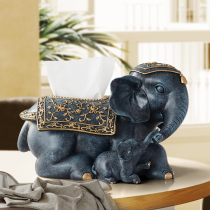 Creative cute mother and son elephant tissue box simple European living room coffee table napkin storage box household drawing box