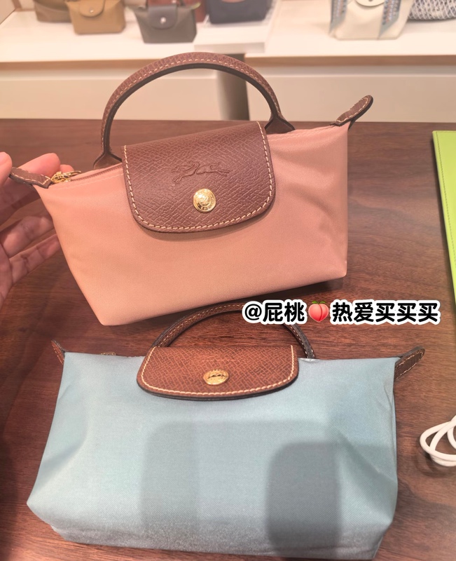In Stock Longchamp Mini Dumpling Bag in Tea Pink/Paper White/Sand Color/Pebble New Color