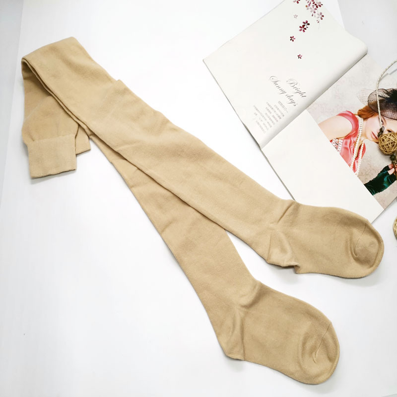 Men's and Women's Tall Full-Length Cotton Thigh-High Socks, Over-The-Knee Socks, Extra-Long 80cm High Socks, Spring and Autumn 185cm Long Socks, Skin-Colored