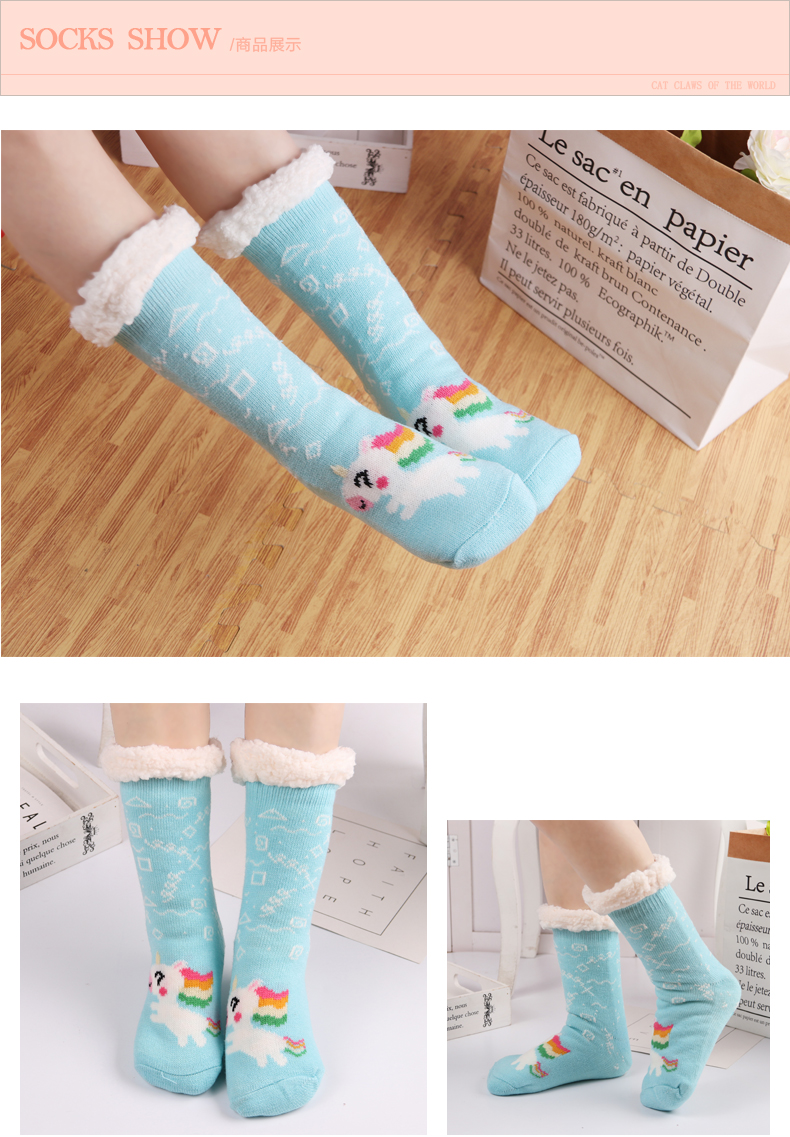 Vớ sàn cao dành cho người lớn vớ len nhà vớ vớ tháng mùa đông ấm áp nữ chống trượt dày cộng với vớ nhung vớ dày mùa đông