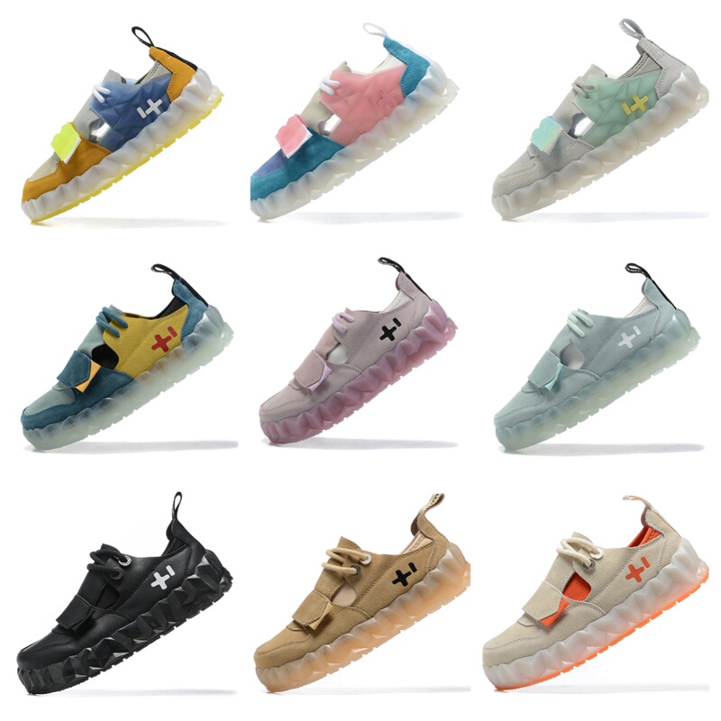 Otz Ugly-Cute Shoes with Suede, Jelly Crystal Sole, Height-Increasing, Wide-Toe, Casual Low-Top Trendy Shoes, Niche Slip-On for Couples
