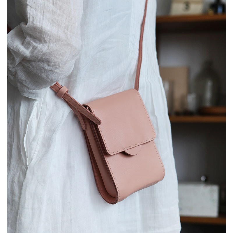 Cloth Valley Forest Genuine Leather Women's Bag Mobile Phone Bag Mini Single Shoulder Bag Slanted Satchel Leather Daily Art Small Bag B05