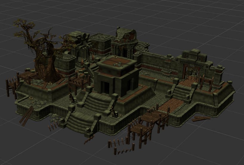 C4D玛雅神庙FBX遗迹STL古代建筑OBJ卡通低面建筑UE模型3D素材文件-cg男孩