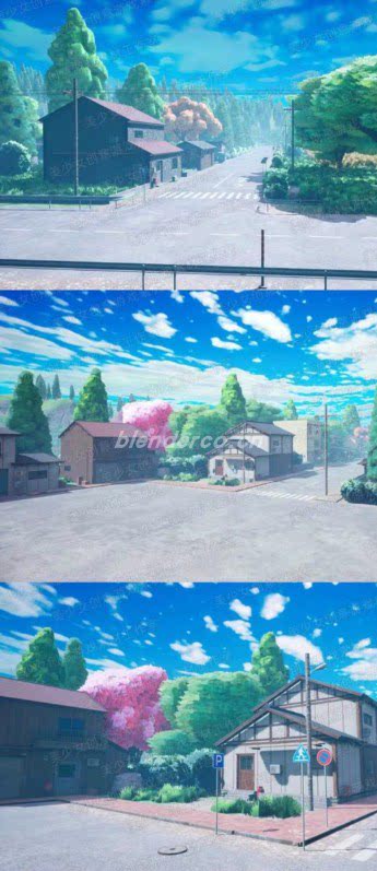 Japan Village 卡通动画电影动漫风格化日本村庄场景 虚幻5 UE4