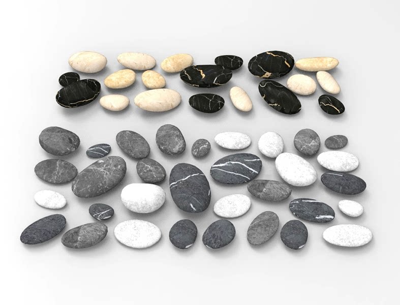 C4D FBX STL OBJ SU Blender石头石子鹅卵石石块三维3D模型